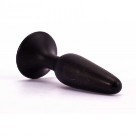 Чёрная анальная пробка с ограничительным основанием LURE ME Silicone Anal Plug - 12,1 см.