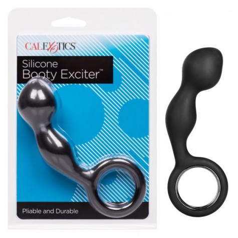 Черный анальный стимулятор Silicone Booty Exciter - 10,75 см.