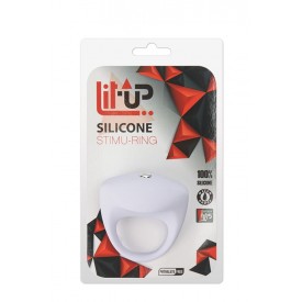 Белое эрекционное кольцо LIT-UP SILICONE STIMU RING 8