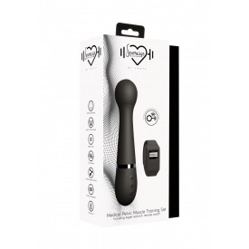 Черный вибромассажер Kegel Wand - 18,5 см.