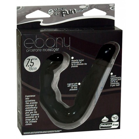 Чёрный стимулятор простаты Ebony Prostate Massager