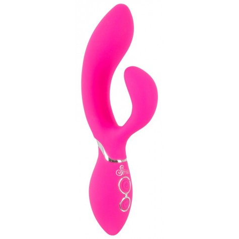 Ярко-розовый вибратор-кролик Bendable Rabbit Vibrator - 19,8 см.